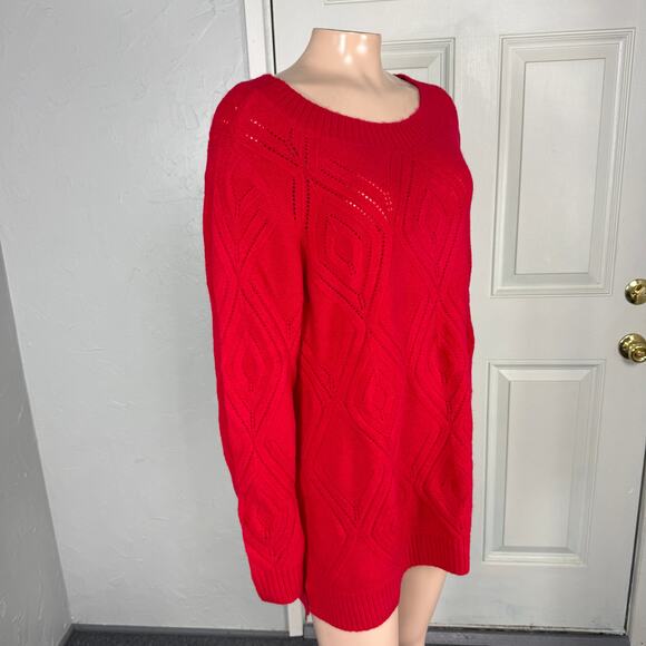 NEW Talbots Women's Sweater 2X Plus Size Open Knit Christmas Acrylic Comfy FF24 - Picture 5 of 7